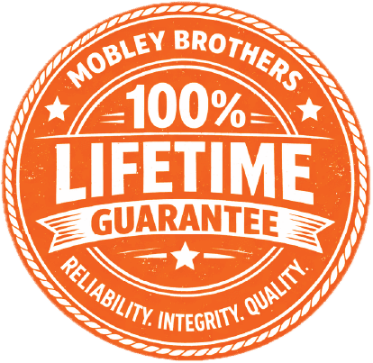 Mobley Brothers 100% guarantee seal, reliability, integrity, quality